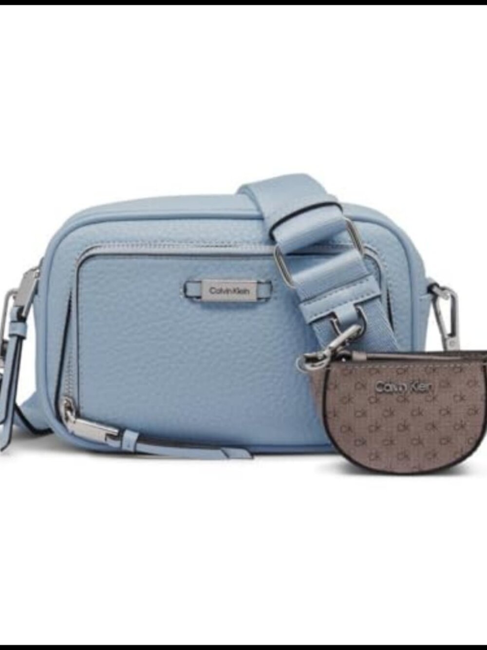 Vegan Leather Camera Crossbody Bag Zip Pockets Hands Free Everyday